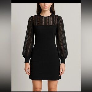 French‎ Connection Womens Vivian Spotlight Knit Long Sleeve Mini Dress Black 6